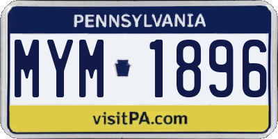 PA license plate MYM1896