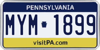 PA license plate MYM1899