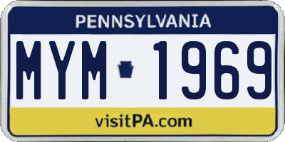 PA license plate MYM1969