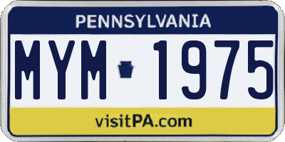 PA license plate MYM1975