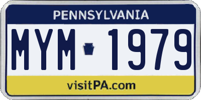 PA license plate MYM1979