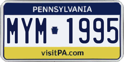 PA license plate MYM1995