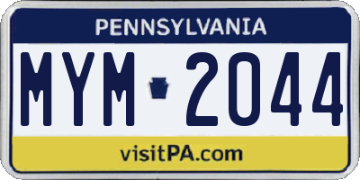 PA license plate MYM2044
