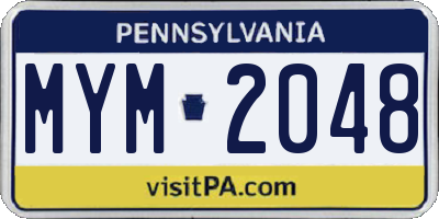 PA license plate MYM2048