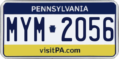 PA license plate MYM2056