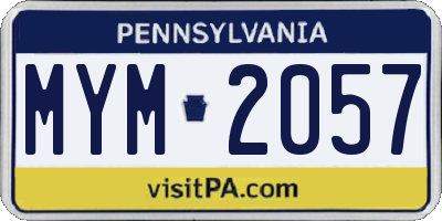 PA license plate MYM2057