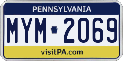 PA license plate MYM2069