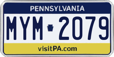 PA license plate MYM2079