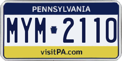 PA license plate MYM2110