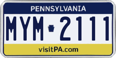 PA license plate MYM2111