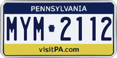 PA license plate MYM2112