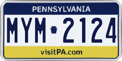 PA license plate MYM2124