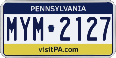 PA license plate MYM2127