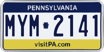 PA license plate MYM2141