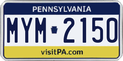 PA license plate MYM2150