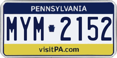 PA license plate MYM2152