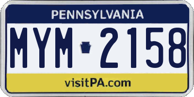 PA license plate MYM2158