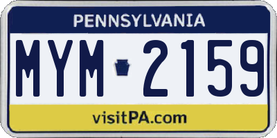 PA license plate MYM2159