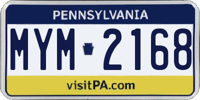 PA license plate MYM2168