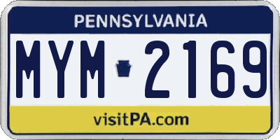 PA license plate MYM2169