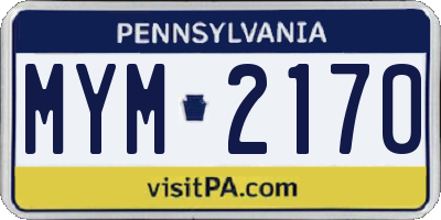 PA license plate MYM2170