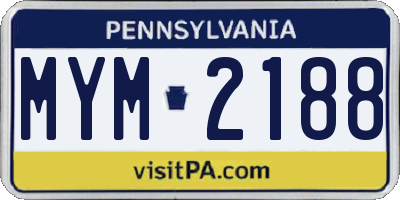 PA license plate MYM2188