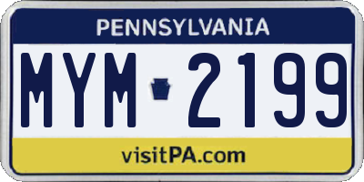 PA license plate MYM2199