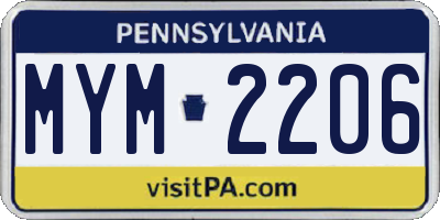 PA license plate MYM2206
