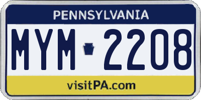 PA license plate MYM2208