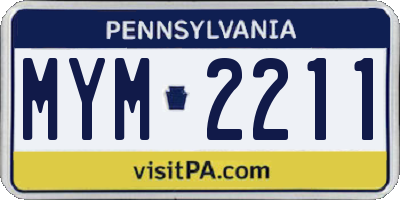 PA license plate MYM2211