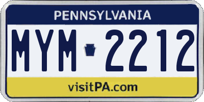PA license plate MYM2212