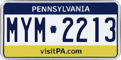 PA license plate MYM2213