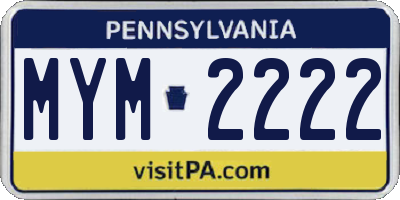 PA license plate MYM2222