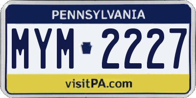PA license plate MYM2227