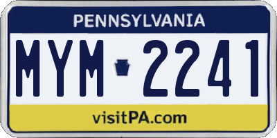PA license plate MYM2241