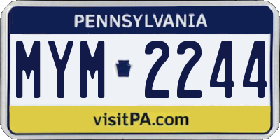 PA license plate MYM2244
