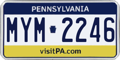 PA license plate MYM2246