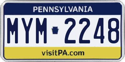 PA license plate MYM2248