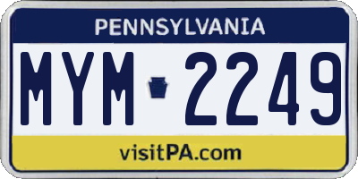 PA license plate MYM2249