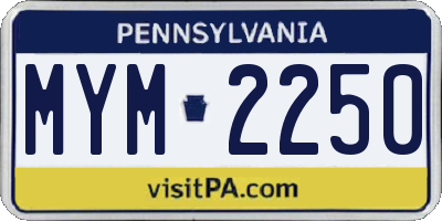 PA license plate MYM2250