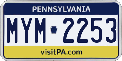PA license plate MYM2253