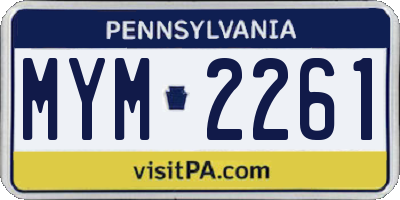 PA license plate MYM2261
