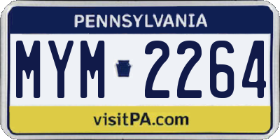 PA license plate MYM2264