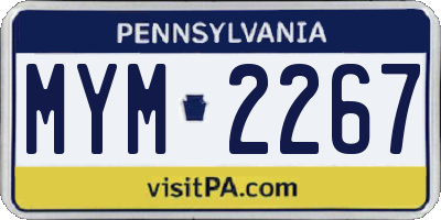 PA license plate MYM2267