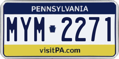 PA license plate MYM2271