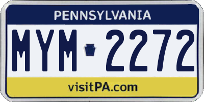 PA license plate MYM2272