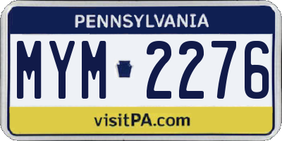 PA license plate MYM2276