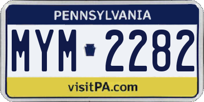 PA license plate MYM2282