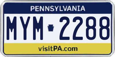 PA license plate MYM2288