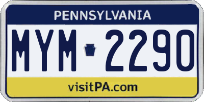 PA license plate MYM2290